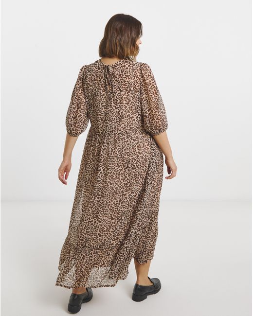 Simply Be Brown Printed Georgette Maxi Dress
