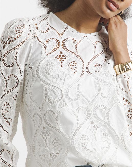 Joanna Hope White Premium Broderie Blouse