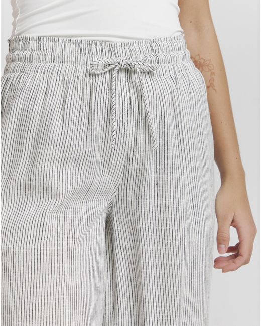 Simply Be Gray Linen Wide Leg Trousers