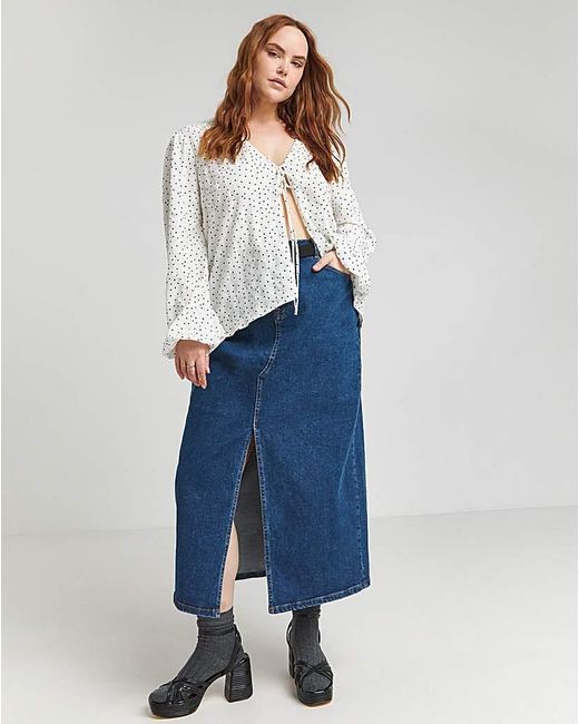 Simply Be White Tie Front Blouse