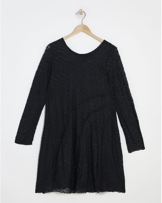 Simply Be Black Textured Stretch Lace Dress