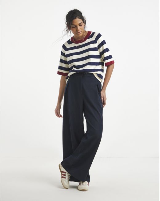 Simply Be Blue Denim Look Wide Trouser