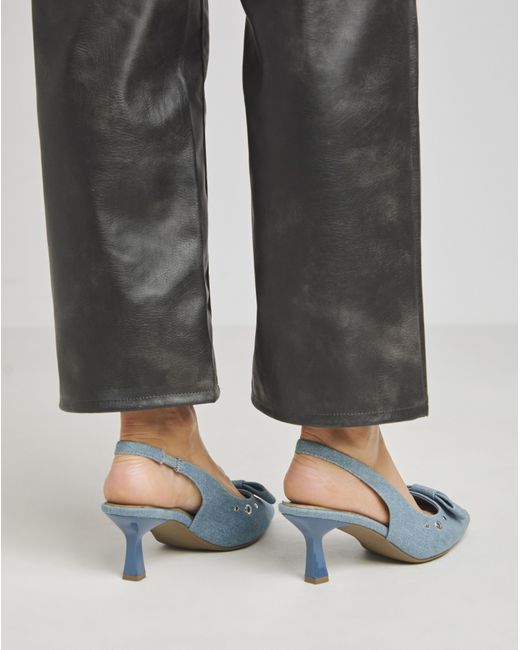 Simply Be Gray Eyelet Slingback Court Shoe Wide Fit