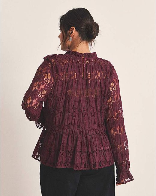 Simply Be Purple Lace Peplum Blouse