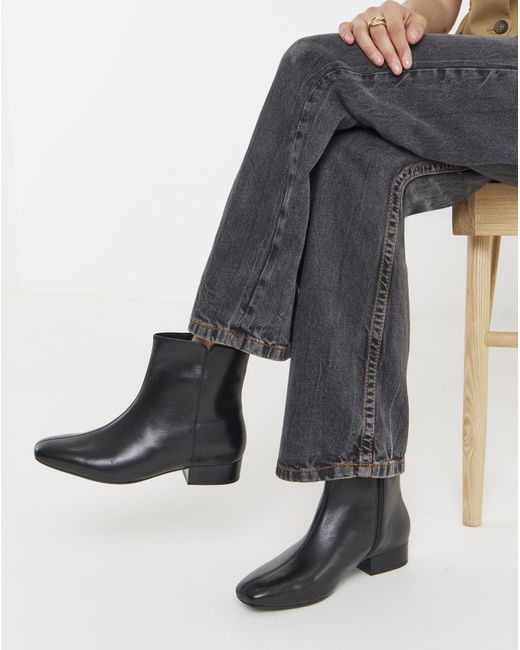 JD Williams Gray Leather Ankle Boots E Fit