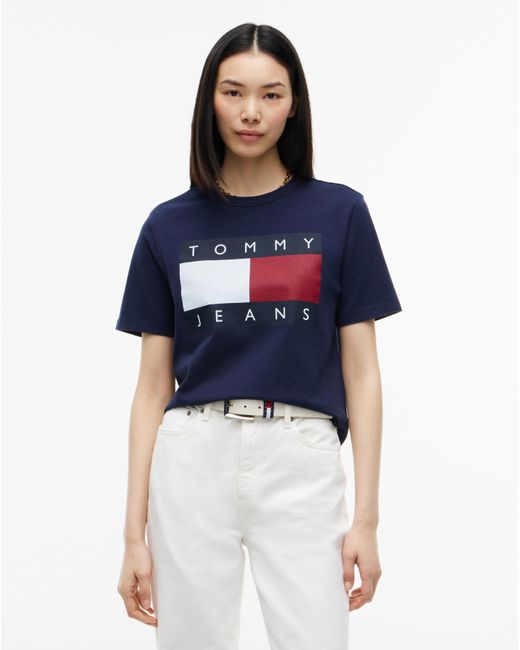 Tommy Hilfiger Blue Boxy Flag Tee