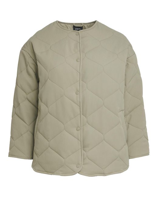 Simply Be Brown Quilted Round Collar Jacket