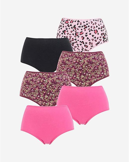 Pretty Secrets Red 6 Pack Full Brief Knickers