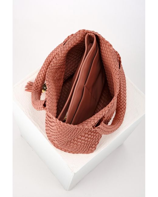 LUELLA GREY LONDON Pink Luella Saskia Large Woven Tote