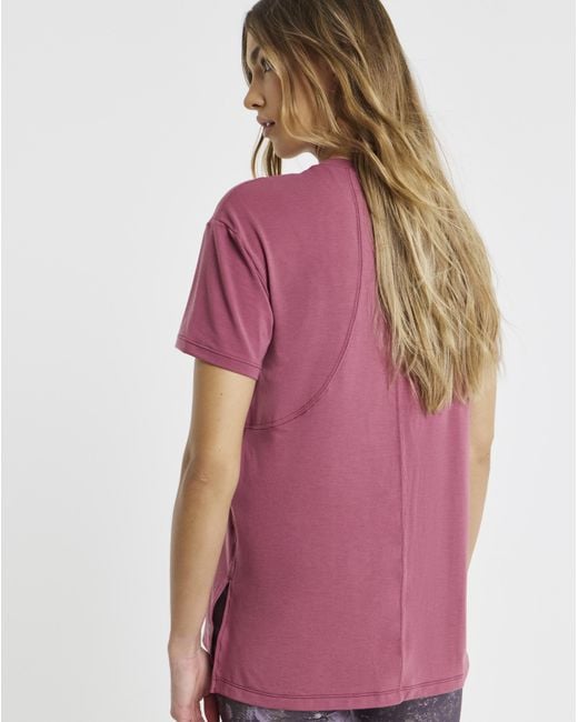 Sweaty Betty Red Soft Flow Longline T-Shirt