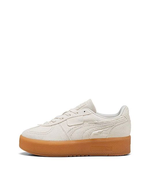 PUMA White Palermo Elevata Suede Trainers