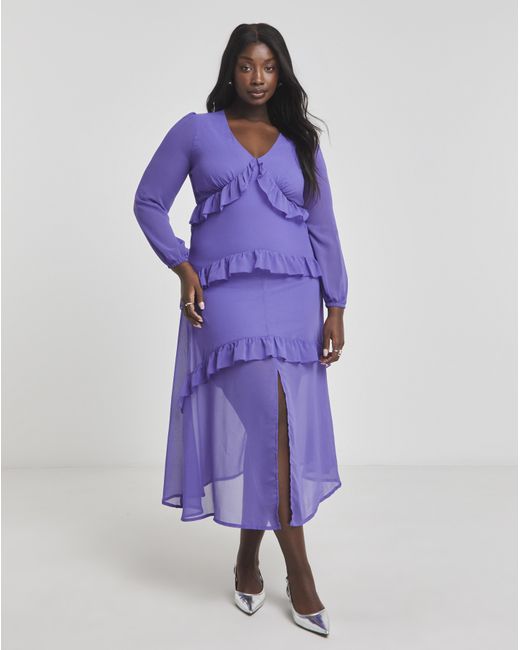 Simply Be Purple Frill Maxi Dress