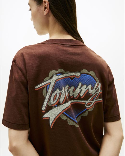 Tommy Hilfiger Brown Wash Heart T-Shirt