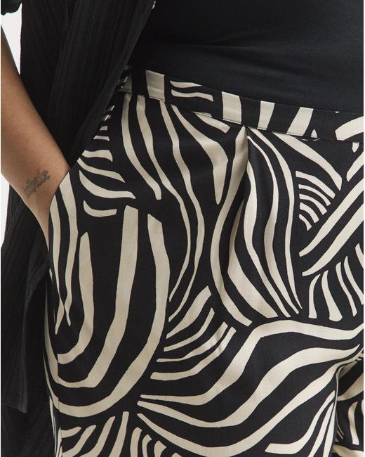 Simply Be Black Wide Leg Spun Viscose Trousers