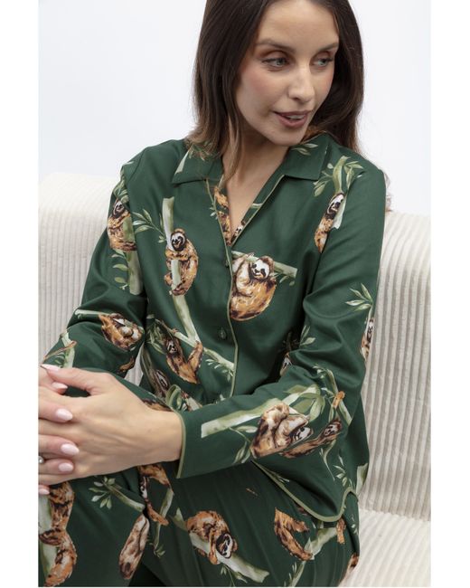Cyberjammies Green Sloth Revere Pyjama Set