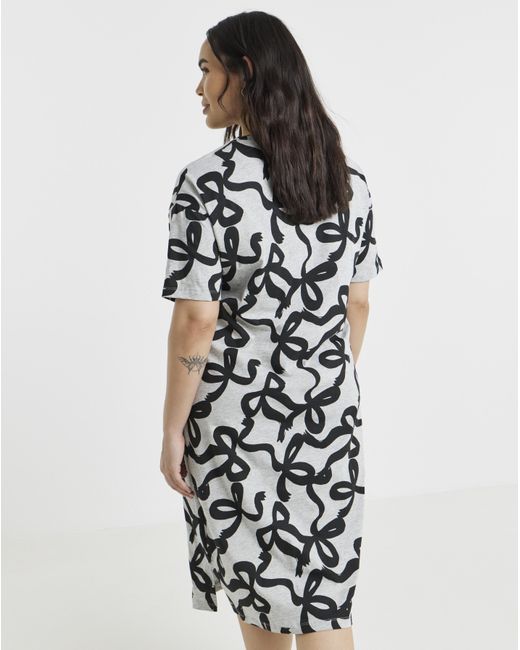 Pretty Secrets Black Value Bow Print Nightie
