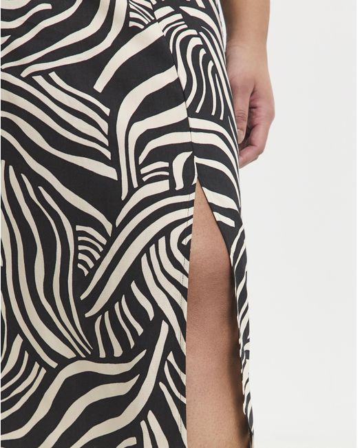 Simply Be White Viscose Side Split Midi Skirt