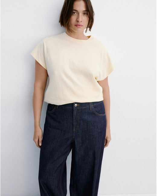 Mango Blue Wide Leg Rinse-Wash Jeans