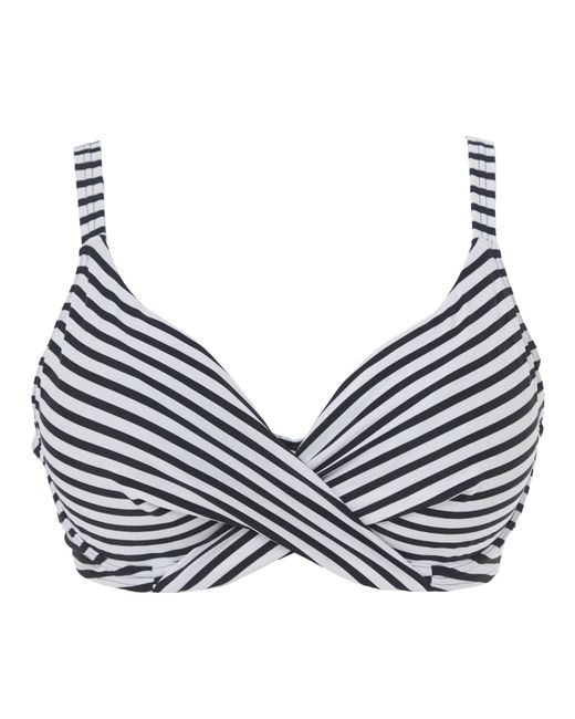 Figleaves Blue Tailor Wrap Plunge Bikini Top