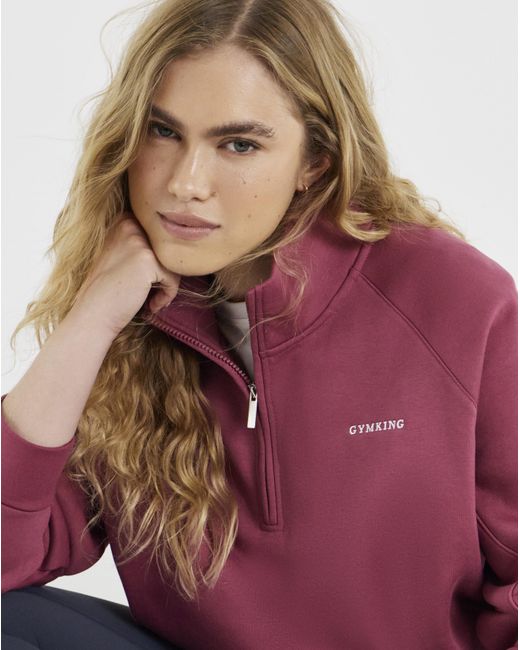 Gym King Pink 365 Raglan Sleeve Funnel Neck