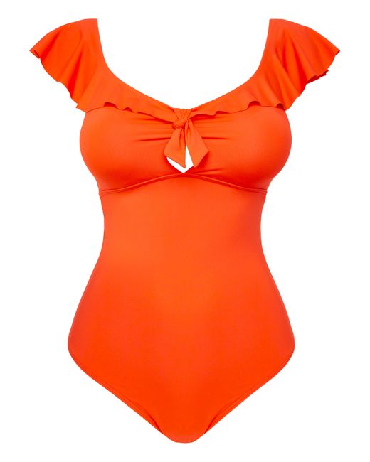 MAGISCULPT Orange Hawaii Bardot Swimsuit