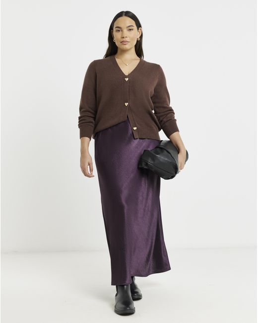 Simply Be Red Satin Maxi Skirt