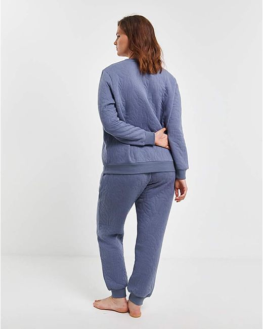 Pretty Secrets Blue Quilted Lounge Set