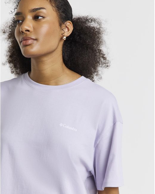 Columbia Purple Columbia Oversized Back Print T-Shirt