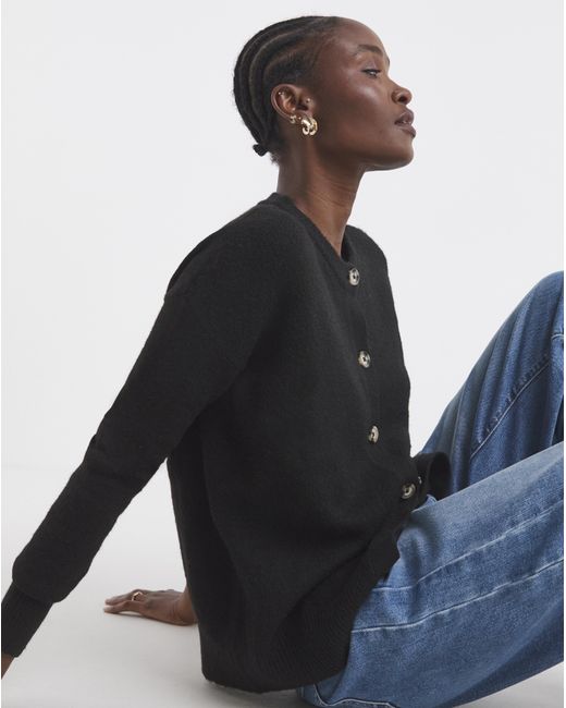 Simply Be Blue Crew Neck Cardigan