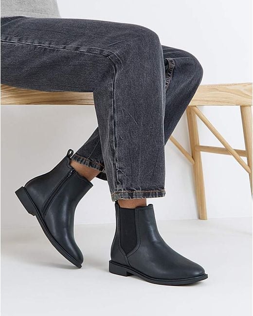 Simply Be Blue Classic Chelsea Boot Extra Wide