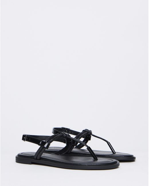 Simply Be Black Diamante Sparkly Sandal Exwide