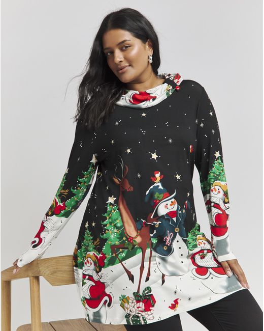 Joe Browns Multicolor Snowy Scenes Tunic