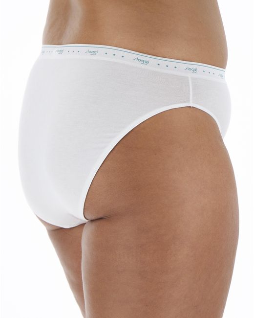 Sloggi White 3 Pack 24/7 Cotton Tai Briefs