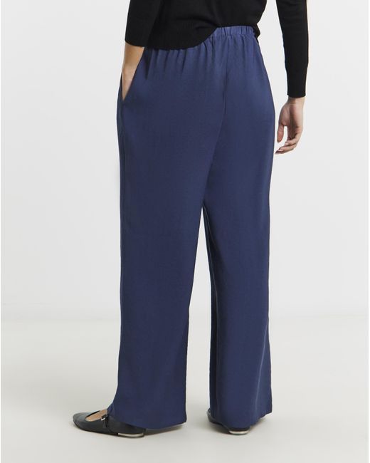 Simply Be Blue Palazzo Twill Trouser