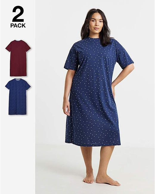 Pretty Secrets Blue Back To Basics 2 Pack Nightie