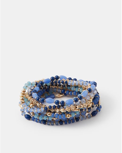 Accessorize Blue Bead Stretch Bracelets