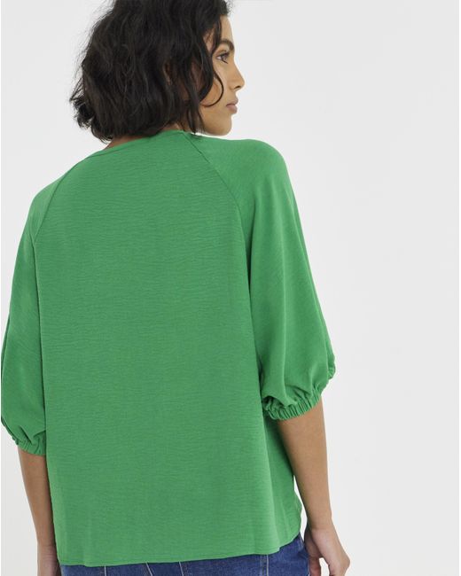 Simply Be Green Bubble Sleeve Top