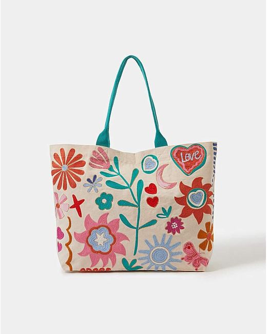 Accessorize Multicolor Floral Embroidered Shopper