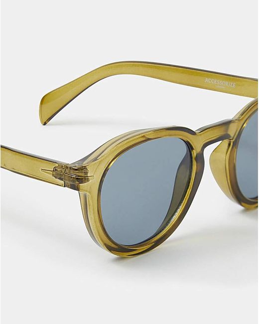 Accessorize Green Round Preppy Sunglasses