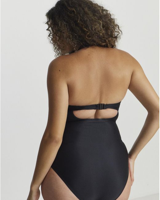 Figleaves Black Tailor Halter Swimsuit