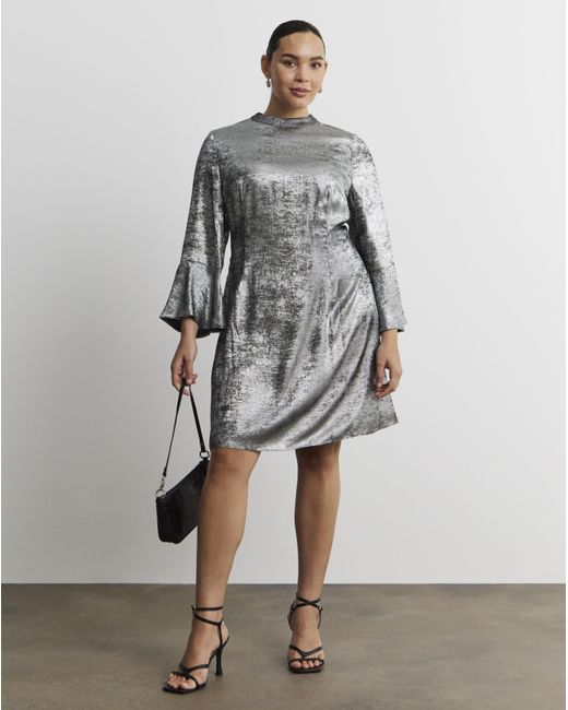 Joanna Hope Gray Foil Dress