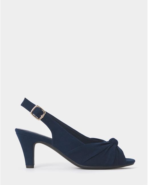 JD Williams Blue Knotted Peep Toe Heel Wide