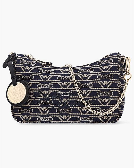 Emporio Armani Black Canvas Jacquard Baguette