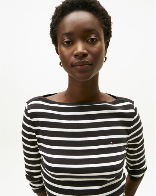 Tommy Hilfiger Black Slim Body Boat Neck
