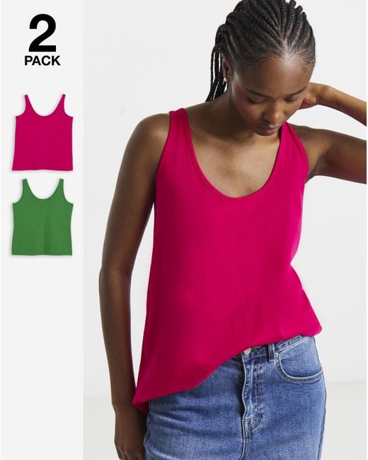 Simply Be Red 2 Pack Slouchy Vests