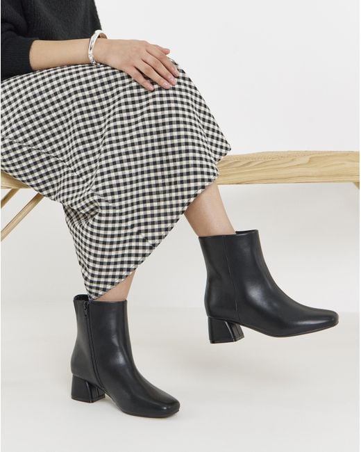 JD Williams White Block Heel Ankle Boots E Fit