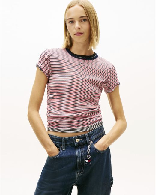Tommy Hilfiger Purple Slim Rib T-Shirt