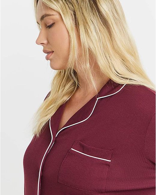 Pretty Secrets Red Button Through Pj Set