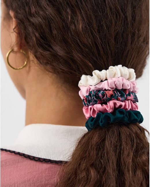 Accessorize White Skinny Satin Hair Scrunchies