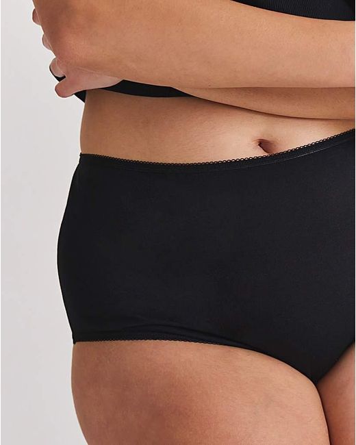 Pretty Secrets Black 7 Pack Full Fit Knickers
